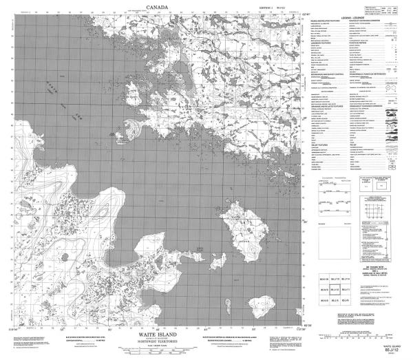 Waite Island Topographic Map 85J12 – Overlander Sports