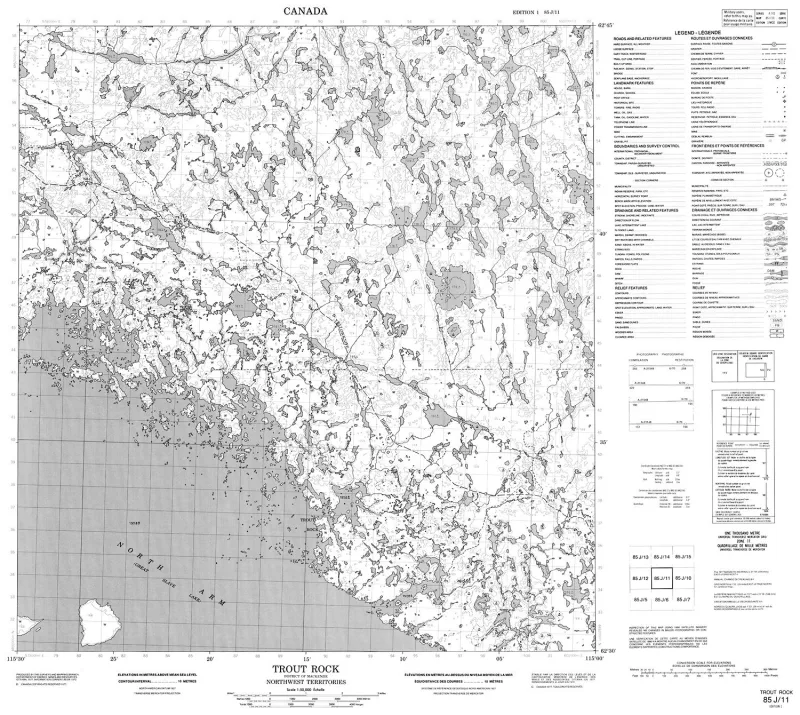 Trout Rock Topographic Map 85J11 – Overlander Sports