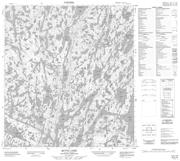 Quyta Lake Topographic Map 85J16 – Overlander Sports